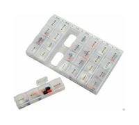Weekly Pill Box 7 Day 4 Times a Day Pill Dispenser | Tablet Organiser with 28 Compartments | Clear Medicine Storage Box (Clear)
