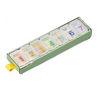 Weekly Pill Box 7 Day, Pill Boxes 7 Day 1 Times a Day, Portable Pill Organiser - Double-Slide Seal, Detachable Daily Cases, 7 Individual Compartments, BPA-Free (Green)