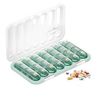 Weekly Pill Box 7 Day, Pill Boxes 7 Day 4 Times a Day - 28-Compartment Large-Capacity Design & Dual-Lock Moisture-Proof, Suitable for Vitamins, Fish Oil, Supplements, 1 Pack (Green)