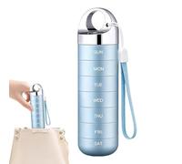 Weekly Pill Box - Metal Organizer for Supplements - Personal Medicine Cases for Elderly Travelers Caregivers Daily Routine Home Office Camping Holiday Business Travel