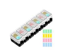 Weekly Pill Box - Modular Dispenser, Removable Compartment Organizer, Durabl PP Tablet Holder with Airtight Lid | Household Travel Car Workplace Elderly Child Medicine Management Featuring Detachable