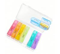 Weekly Pill Box Organiser - Easy to Open 7 Day 3 Times Travel Tablet Box - 7 Inner Pill Cases with Snap Shut Lids Design - Premium Quality Tablet Organiser for Vitamins & Supplements