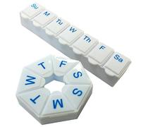 Weekly Pill Box Organiser Reminder for Medicines Supplements Vitamins 7 Days 2 Separate Compartments per Day