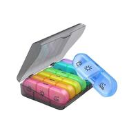 Weekly Pill Box Portable 7 Day Travel Tablet Case with Large Pill 3 Compartments Lightproof for Medications Supplements(Black Color)