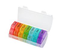Weekly Pill Box, Weekly Pill Box | Medicine Organizer Box,Portable Pill Box, Compact Pill Box, Small Medicine Container for Supplement Storage