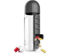 Weekly Pill Box with 7 Compartments and Integrated Water Bottle, Daily Organiser for Elderly and People with Special Need, Capacity 600 ml