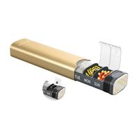 Weekly Pill Boxes 7 Day 1 Times A Day,Serfeymi Metal Pill Organiser(Spare Gasket Provide),Travel Tablet Dispenser,Daily Pill Case,Dosette Box,Medicine Holder for Medication,Supplement(Indiv Lid)-Gold