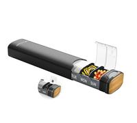 Weekly Pill Boxes 7 Day 1 Times A Day,Serfeymi Metal Pill Organiser(Spare Gasket Provide),Travel Tablet Dispenser,Daily Pill Case,Dosette Box,Medicine Holder for Medication,Supplement(Indiv Lid)-Black