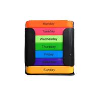 Weekly Pill Organiser, 7 Day 4 Times a Day Medicine Dispenser with 28 Compartments, Portable Stackable Storage Box for Daily Supplements, Vitamins and Fish Oils (C)