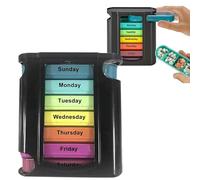 Weekly Pill Organiser, 7 Day Pill Organiser, Travel Pill Case, Portable Medicine Box, Pill Dispenser, Medicine Pill Organizer for Travel, Outdoor, Pills, Home, Supplement