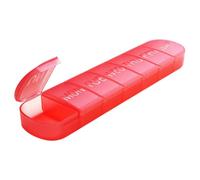 Weekly Pill Organiser 7 Day Portable Storage Box Large Box Suitable for Accommodating Vitamins Cod Liver Oil Supplements and Medication for Travel Daily Use (Red)