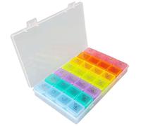 Weekly Pill Organiser, Pill Box 7 Days Morning Lunch Evening, Pill Organizer with Large Compartments, Medicine Organiser 7 Days 4 Compartments with Simple Open Design for Fish Oil, Vitamins