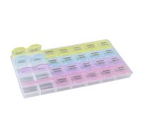 Weekly Pill Organiser, Pill Organizer 7 Days 4 Compartments Morning Noon Evening, Handy Pill Box with Large Separate Compartments for Medicines, Vitamins, Fish Oil, Dietary Supplements