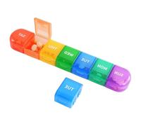 Weekly Pill Organizer 1 Time A Day, Detachable Pill Box 7 Day, 7 Compartments Portable Travel Pill Case, Medicine Organizer, Vitamin Organizer, Colorful (Multicolor)