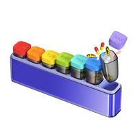 Weekly Pill Organizer 1 Time a Day, HIONXMGA Detachable Travel Pill Box 7 Day, Large Medicine Pill Case Container for Daily Medication Vitamin Supplement Fish Oil, Portable Week Pills Holder, Purple