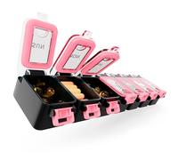 Weekly Pill Organizer 1 time a Day - Pill Box 7 Day with Enhanced Waterproof Seal, Large compartments Hold Big Vitamins & Supplements, Upgraded Locking lids, for Home & Travel use, Durable Hard case