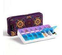 Weekly Pill Organizer 2 Times a Day, Zumd Pill Box 7 Day with Cute Quilted Fabric Zipper Case, Travel Pill Case Am Pm for Vitamin Medicine Organizer