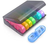 Weekly Pill Organizer 3 Times a Day Portable Large 7-Day Box with Separate Compartments Arthritis-Friendly BPA-Free Case for Medication Vitamins Fish Oil Supplements