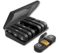 Weekly Pill Organizer 3 Times a Day, Portable Travel 7 Day Morning and Night Pill Case, Black Daily Am Pm Pill Box for Medication, Vitamins, Fish Oils, Supplements