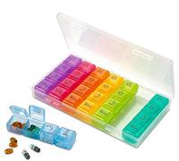 Weekly Pill Organizer - 4 Compartment Am/pm Pill Box, 7 Day Large Travel Medication Dispenser Case for Vitamins and Medicines by MEDca