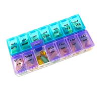 Weekly Pill Organizer - 7 Day AM/PM Twice a Day | Pills Planner Case with Large Compartment | BPA Free Travel Medicine Box for Medication, Vitamins & Fish Oil Supplements