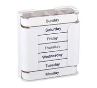 Weekly Pill Organizer - 7 Day Diet Supplement Case, 4 Times A Day Portable Tablet Box, Compact Medicine Storage | Travel Friendly Organizer for Airplane School Work Home Vacation Kids Adults Elderly