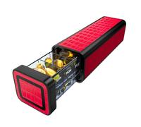 Weekly Pill Organizer 7 Day, Discreet Leather Pill Case for Purse or Pocket, Easy Slide-Out Daily Medication Planner, 1 Time a Day Travel Vitamin and Supplement Holder (Red)