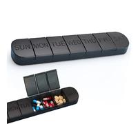 Weekly Pill Organizer 7 Day, Extra Large Compartments Daily Pill Box for Vitamins, Fish Oil, Medications, Leak-Proof, Travel-Friendly 1 Times Aday Medicine Dispenser with Secure Lids(Color:Black)