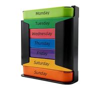Weekly Pill Organizer, 7-Day Medication Organizer, Portable Food Grade Medicine Box Square, Convenient Four Times-a-Day Drawer Medicine Box Home Travel Storage Case for Medication, Supplements