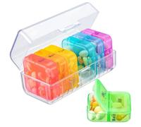 Weekly Pill Organizer, 7 Day Plastic Pill Box with Morning and Evening Compartments, Portable Medicine Organizer with Clear Case for Travel, Box