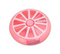 Weekly Pill Organizer 7 Day Round Compact Tablet Box Travel Pill Box 7 Compartments Tablet Dispenser Portable Automatic Rotary Pill Storage Case Box for Travel