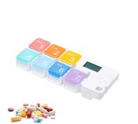 Weekly Pill Organizer - 7 Day Smart Pillbox with 4 Alarms | Loud Alert Reminder with Large Screen Display, MoistureProof and Dust-Proof Travel Case for Daily Medication and Supplement Use