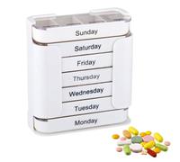 Weekly Pill Organizer - 7 Days Medicine Planner, 4 Times A Day Tablet Case, Portable Storage Box for Easy Use | Airplane Travel, School Hospital, Work Vacation, Home Use for Kids Adults and Elderly