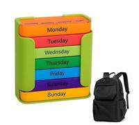 Weekly Pill Organizer - 7 Days Medicine Planner, 4 Times A Day Tablet Case, Portable Storage Box for Easy Use | Airplane Travel, School Hospital, Work Vacation, Home Use for Kids Adults and Elderly