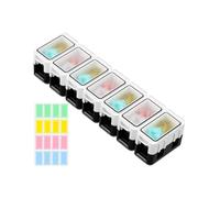 Weekly Pill Organizer: Airtight Medicine Sorter, Removable Moisture Dispenser, Storage | For Home, Car, Cabinet, Adec Use