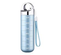 Weekly Pill Organizer - Aluminum Metal Supplement Container, 16cm Daily Medicine Box, Portable Case for Adults | Compact Holder for Travelers Caregivers Daily Routine Travel Home Office Gym