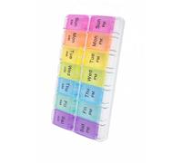 Weekly Pill Organizer Am Pm 7 Day Pill Box with Removable Colorful Lids Large Capacity Medicine Organizer for Vitamins Supplements & Medications BPA Free Portable Pill Case for Travel & Home