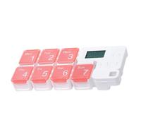 Weekly Pill Organizer - Battery Operated Smart Reminder, 7 Day Storage Case for Travel, Automated Medication Device, Health Management Kit with Digital Alarm, Transparent Polymer Base for Sorting