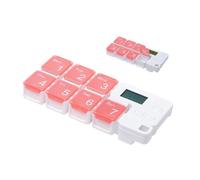 Weekly Pill Organizer, Battery Operated Smart Reminder Storage, Compact Size for 7 Day Medication Management, Sturdy Material Easy Access Compartments, Home School Travel Vacation Elderly Men Women