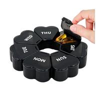 Weekly Pill Organizer,Easy To Open Tablet Holder Floral-Inspired | Pill Container for Purse | for Travel College Dorm Nursing Home Backpacking Elderly Men Women
