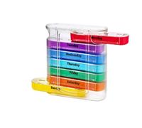 Weekly Pill Organizer - Four Times A Day, BPA Free Daily Pill Box, Large Travel Case | Medicine VıṪamin Supplement Holder for Home Office Portable Medication Management Kit Twenty Eight Compartment