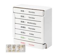 Weekly Pill Organizer, Magnetic Pill Box for 7 Days - Portable Supplement Organizer 28 Compartments 4 Times a Day for Metal Surfaces