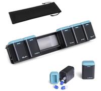 Weekly Pill Organizer Magnetic, Removable Pill Box 7 Day 1 Time a Day, Travel Pill Case, Daily Pill Storage,Easy-to-Use Medication Dispenser.(Black)