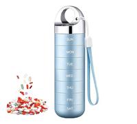 Weekly Pill Organizer - Metal Supplement Organizer 16 x 3.5 cm | UV Resistant Medication Container - For Adults Travelers Healthcare Professionals Daily Routine