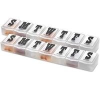 Weekly Pill Organizer - Pack of 2 - Pill Planner to Separate Pills & Vitamins Each Week, Medication Reminder Daily Monday to Sunday Compartments for Travel & Purse