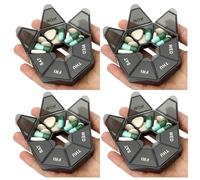 Weekly Pill Organizer Pill Case Pill Container Daily Pill Organizer Pill Organizer Travel Pill Holder Pillulier Portatif 7 Jours Dosette Pill Organizer Pilulier 7 Jours Vitamin Case Pill Boxes 4 PCS