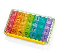 Weekly Pill Organizer - Portable 4 Times-A-Day - Water Moisture-Proof AM/PM Pill Case, Colorful 7 Day Medicine Holder Pill Box with Labels for Prescriptions, Medications, Vitamins, and Supplements