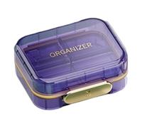 Weekly Pill Organizer - Portable 7 Compartment Medicine Storage Case with Lid | Travel Size Pill Box for Business Trip Organization Shoulder Bag Purse Daily Supplement Planning
