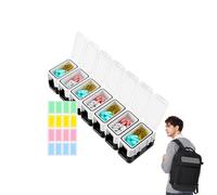 Weekly Pill Organizer - Portable 7 Days to 7 Day Container | Weekly Travel Tablet Organizer With Label Slots | Hermetic Medicine Dispenser