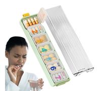 Weekly Pill Organizer, Portable Pill Box, Airtight Zipper Case Medication Organizer for 7 Days - Business Travel Ready Pill Dispenser with Lid